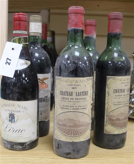 Twelve bottles of mixed French red wines from 1964-1988